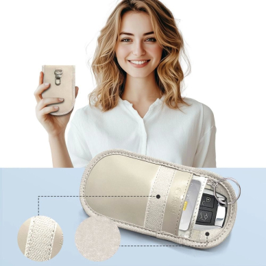 Tech-Protect KLR100 RFID Blocking Car Key Dėklas - Beige 3