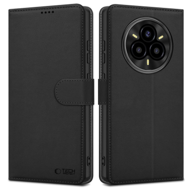 Tech-Protect piniginės tipo dėklas Realme 14 Pro 5G - matinės juodos