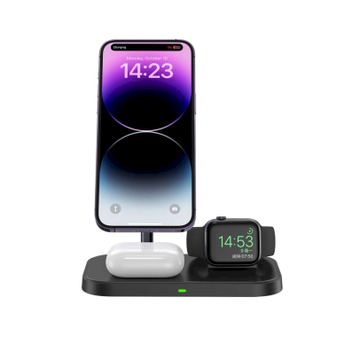 Tech-Protect QI15W-A22 inductive MagSafe Įkroviklis 3in1 MagSafe stand smartphone / Apple Watch / AirPods - Juodas 2