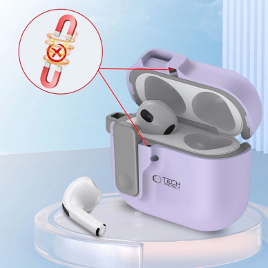 Tech-Protect Slim Hook Dėklas AirPods 4 - Violetinis 4