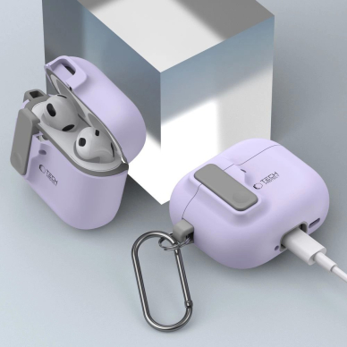 Tech-Protect Slim Hook Dėklas AirPods 4 - Violetinis 6
