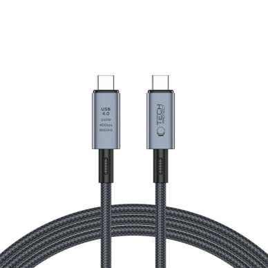 Tech-Protect UltraBoost Max USB-C 4.0 / USB-C 4.0 PD 240W 8K 40Gbps 2m Kabelis - pilkas