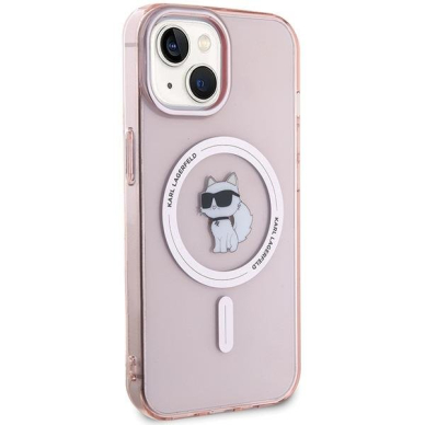 Telefono Dėklas Karl Lagerfeld IML Choupette MagSafe case for iPhone 15 - Rožinis KOW068 3