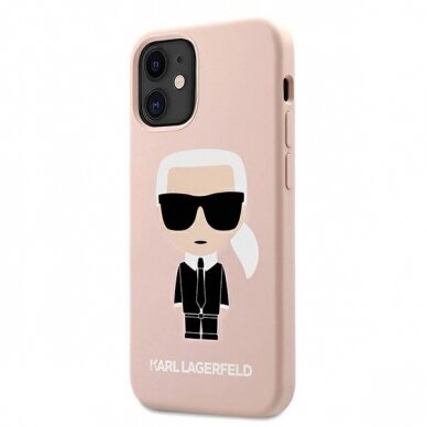 Telefono Dėklas Karl Lagerfeld KLHCP12SSLFKPI iPhone 12 mini 5,4" hardcase Rožinis Silicone Iconic KOW068 1
