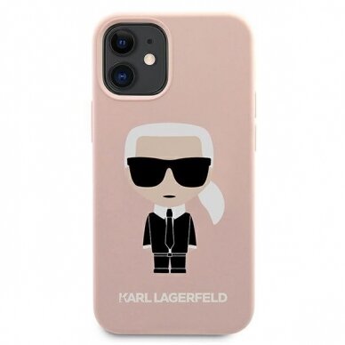 Telefono Dėklas Karl Lagerfeld KLHCP12SSLFKPI iPhone 12 mini 5,4" hardcase Rožinis Silicone Iconic KOW068 2