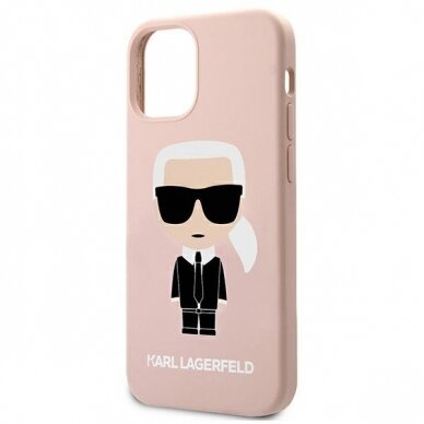 Telefono Dėklas Karl Lagerfeld KLHCP12SSLFKPI iPhone 12 mini 5,4" hardcase Rožinis Silicone Iconic KOW068 5