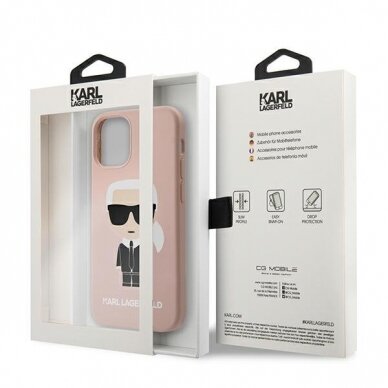 Telefono Dėklas Karl Lagerfeld KLHCP12SSLFKPI iPhone 12 mini 5,4" hardcase Rožinis Silicone Iconic KOW068 7