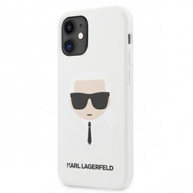 Telefono Dėklas Karl Lagerfeld KLHCP12SSLKHWH iPhone 12 mini 5,4" Baltas hardcase Silicone Karl`s Head KOW068