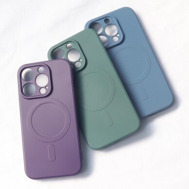 Telefono Dėklas MagSafe Compatible Silicone Case for iPhone 15 Pro Silicone Case - Juodas KOW068 2