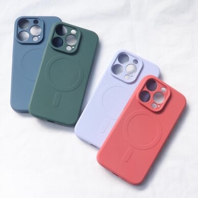 Telefono Dėklas MagSafe compatible silicone case for iPhone 15 Pro Silicone Case - Kreminis KOW068 1