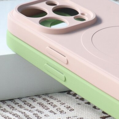 Telefono Dėklas MagSafe compatible silicone case for iPhone 15 Pro Silicone Case - Kreminis KOW068 5