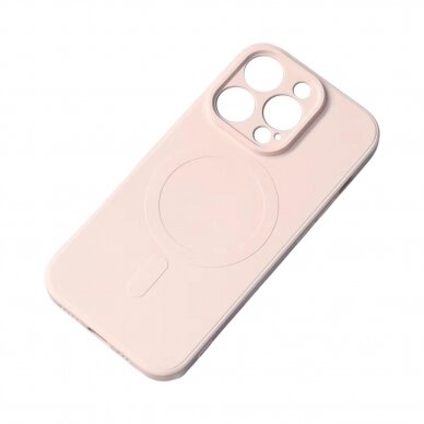 Telefono Dėklas MagSafe compatible silicone case for iPhone 15 Pro Silicone Case - Kreminis KOW068