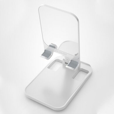 Telefono laikiklis Dudao Telescopic Desktop Bracket Phone Tablet Foldable Holder baltas 1