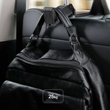 Telefono Laikiklis Tvirtinamas Prie Sėdynės Baseus Car Rear Seat Headrest Phone Bracket Holder Hook skirtas 4.0-6.5 colių įrenginiams juodas 10