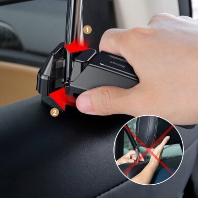Telefono Laikiklis Tvirtinamas Prie Sėdynės Baseus Car Rear Seat Headrest Phone Bracket Holder Hook skirtas 4.0-6.5 colių įrenginiams juodas 16