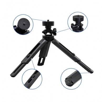 Trikojis Mini Telefono Laikiklis - Asmenukių Lazda - Kameros GoPro laikiklis juodas 8