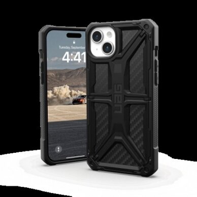 UAG Monarch - Apsauginis dėklas skirta iPhone 15 Plus (carbon fiber) 1