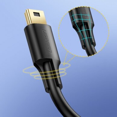 Ugreen 5 pin gold-plated USB cable - mini USB 0.25m black (US132) 12