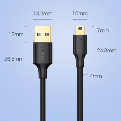 Ugreen 5 pin gold-plated USB cable - mini USB 0.25m black (US132) 15