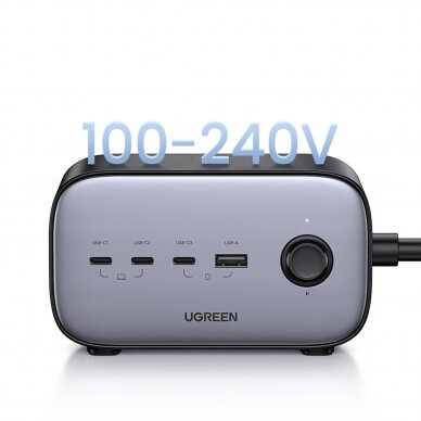 Ugreen wall charger GaN USB C / USB AC power strip Juodas (CD270) 12
