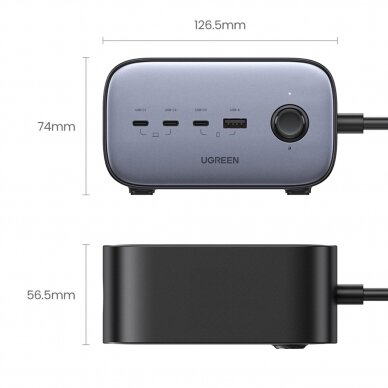Ugreen wall charger GaN USB C / USB AC power strip Juodas (CD270) 14