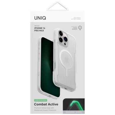 Uniq Combat Active Magclick Charging Dėklas skirtas iPhone 16 Pro Max - Baltas 4