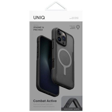 Uniq Combat Active Magclick Charging Dėklas skirtas iPhone 16 Pro Max - Juodas 4