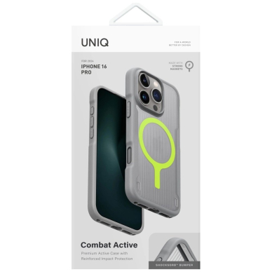 Uniq Combat Active Magclick Charging Dėklas skirtas iPhone 16 Pro - Pilkas 4