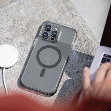 Uniq Combat iPhone 14 Pro Max 6.7&quot; Dėklas Magclick Charging Juodas/concrete charcoal 6