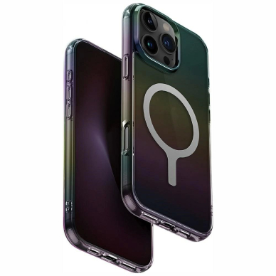 Uniq Iridescia Magclick Charging Dėklas skirtas iPhone 16 Pro Max - Juodas