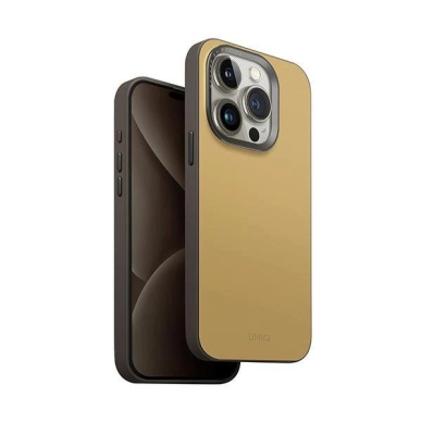 Uniq Lyden DS iPhone 15 Pro 6.1&quot; Magclick Charging Dėklas canary Geltonas-flint grey
