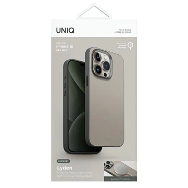 Uniq Lyden DS iPhone 15 Pro Max 6.7&quot; Magclick Charging Dėklas beige-Žalias/ivory-lichen Žalias 5