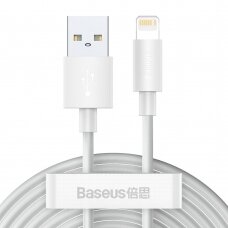 USB kabelis Baseus 2x set USB - Lightning cable fast charging Power Delivery 1,5 m baltas