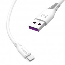 USB Kabelis Dudao / USB Type C fast charging data kabelis 5A 1m Baltas (L2T 1m baltas)