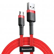 USB Kabelis Durable Nylon Braided Wire Usb / Micro Usb Qc3.0 2.4A 1M raudonas (Camklf-B09) UGLX912