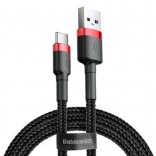 USB Kabelis Durable Nylon Braided Wire Usb / Usb-C Qc3.0 3A 0,5M Juodas/raudonas (Catklf-A91)