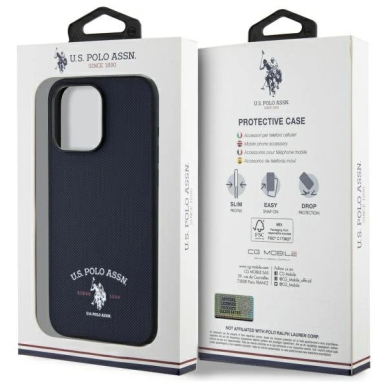 US Polo USHCP15XPARV iPhone 15 Pro Max 6.7&quot; Navy Printed DH Logo 7