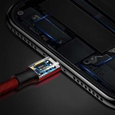 USB Kabelis Baseus Yiven Usb / Lightning Su Medžiaginiu Pynimu 1,8M Raudonas 7