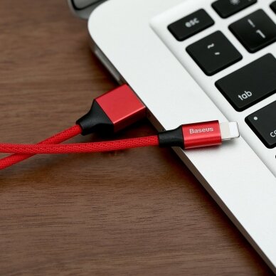 USB Kabelis Baseus Yiven Usb / Lightning Su Medžiaginiu Pynimu 1,8M Raudonas 8