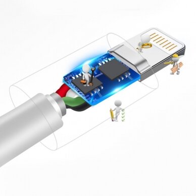 USB Kabelis Dudao / Lightning data charging kabelis 3A 1m baltas (L1L baltas) 4