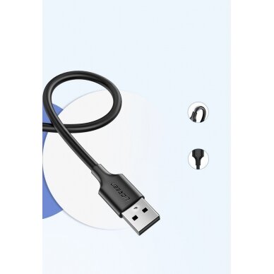 USB Kabelis Ugreen - micro USB kabelis 2A 1m juodas (60136)  UGLX912 10
