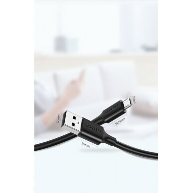 USB Kabelis Ugreen - micro USB kabelis 2A 1m juodas (60136)  UGLX912 2