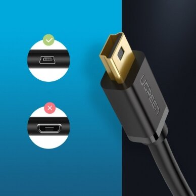 USB Kabelis Ugreen - mini USB cable 480 Mbps 2 m Juodas (US132 30472) 2
