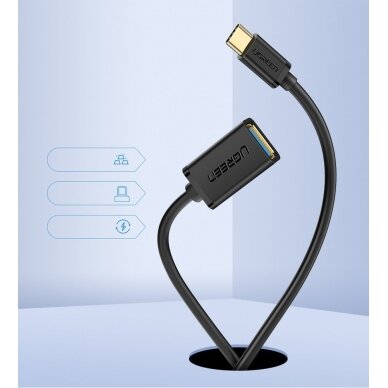 USB Kabelis Ugreen to USB Type C 3.0 OTG adapter kabelis juodas (30701) 1