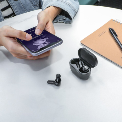 Vandeniui Atsparios Belaidės Ausinės Tronsmart Apollo Air + TWS Bluetooth 5.2 Juodos (372359) 12