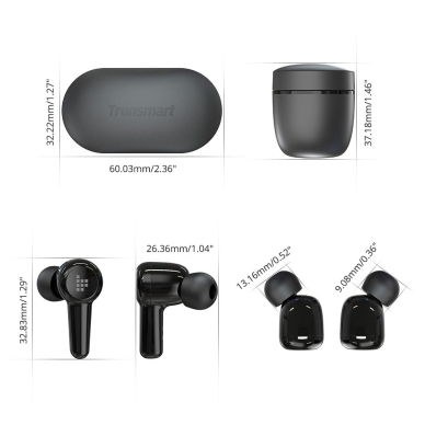 Vandeniui Atsparios Belaidės Ausinės Tronsmart Apollo Air + TWS Bluetooth 5.2 Juodos (372359) 16