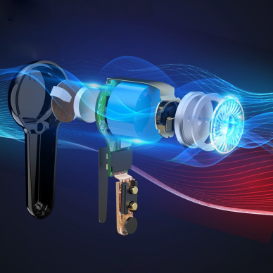 Vandeniui Atsparios Belaidės Ausinės Tronsmart Apollo Air + TWS Bluetooth 5.2 Juodos (372359) 8