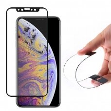 Iphone 13 Mini Wozinsky Full Cover Flexi Nano Glass Hybrid Screen Protector hibridinis apsauginis stiklas  juodais kraštais