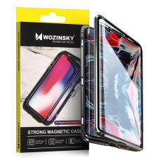 Wozinsky Full Magnetic Case Full Body Front and Back Cover with built-in glass for Samsung Galaxy A72 4G black-transparent