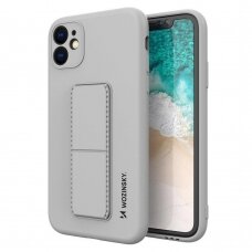 Iphone 11 Pro Max Wozinsky Kickstand Lankstaus Silikono Dėklas Su Stovu Pilkas